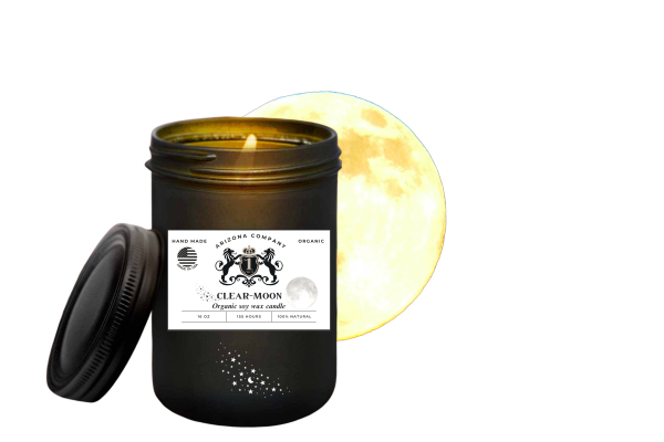 Organic Clear moon Candle 16 oz - Image 3