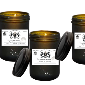 Clear Moon Trio by 1Virx – Organic Soy Candle Bundle (3 x 16 oz)