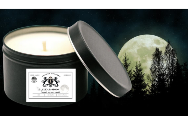 Organic Clear moon Candle 4 oz - Image 3