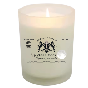 Organic Clear Moon Candle – 8 oz by 1Virx