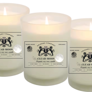 Organic Clear Moon Candle Bundle – 3 x 8 oz by 1Virx