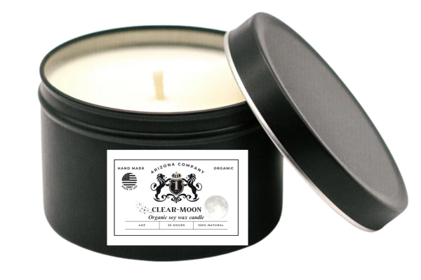 Organic Clear moon Candle 4 oz