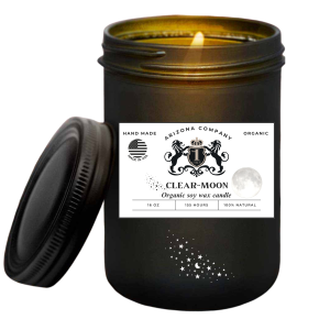 Organic Clear moon Candle 16 oz